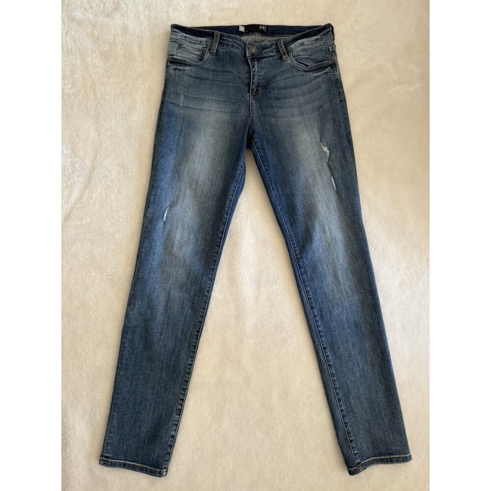 KUT From The Kloth Women's Diana Skinny Jeans Med Wash Lightly Distressed Sz 12